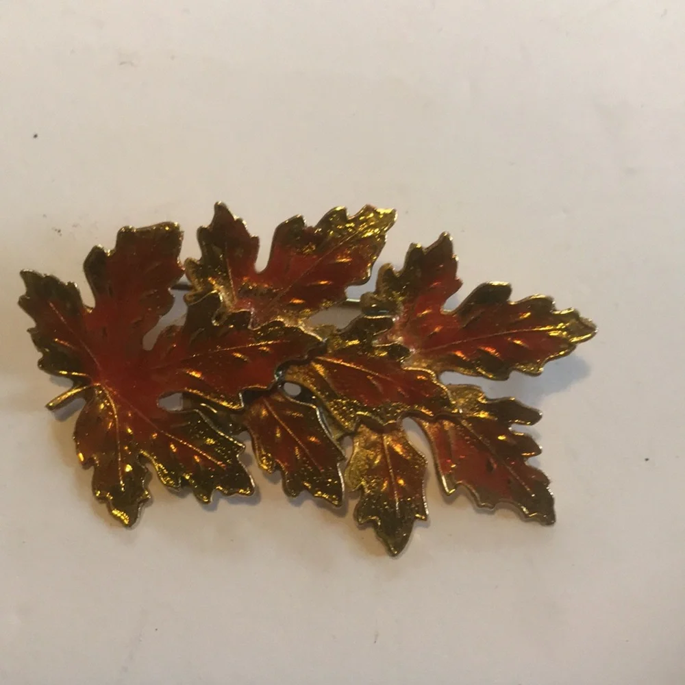 Lot  of Two Fall Leaves and Acorns Pins / Brooches